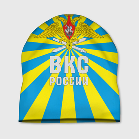 Шапка 3D с принтом ВКС России   герб в Петрозаводске, 100% полиэстер | универсальный размер, печать по всей поверхности изделия | Тематика изображения на принте: 