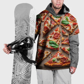 Накидка на куртку 3D с принтом Аппетитная пицца , 100% полиэстер |  | Тематика изображения на принте: 
