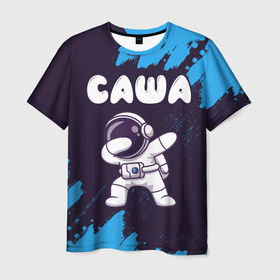 Мужская футболка 3D с принтом Саша космонавт даб в Белгороде, 100% полиэфир | прямой крой, круглый вырез горловины, длина до линии бедер | 