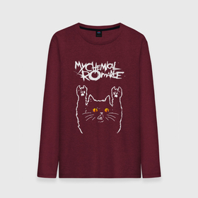 Мужской лонгслив хлопок с принтом My Chemical Romance rock cat , 100% хлопок |  | 