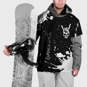 Накидка на куртку 3D с принтом Evanescence и рок символ на темном фоне , 100% полиэстер |  | Тематика изображения на принте: 