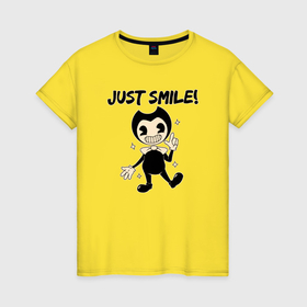 Женская футболка хлопок с принтом Бенди   просто улыбайся в Тюмени, 100% хлопок | прямой крой, круглый вырез горловины, длина до линии бедер, слегка спущенное плечо | 