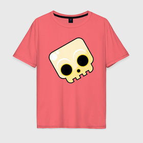 Мужская футболка хлопок Oversize с принтом Весёлая черепушка в Тюмени, 100% хлопок | свободный крой, круглый ворот, “спинка” длиннее передней части | Тематика изображения на принте: 