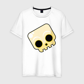 Мужская футболка хлопок с принтом Весёлая черепушка в Тюмени, 100% хлопок | прямой крой, круглый вырез горловины, длина до линии бедер, слегка спущенное плечо. | Тематика изображения на принте: 