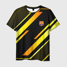 Мужская футболка 3D с принтом ФК Барселона эмблема в Белгороде, 100% полиэфир | прямой крой, круглый вырез горловины, длина до линии бедер | 
