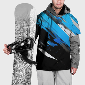 Накидка на куртку 3D с принтом black blue white в Курске, 100% полиэстер |  | 