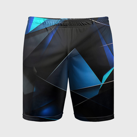 Мужские шорты спортивные с принтом blue black texture ,  |  | 