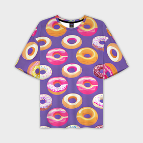 Мужская футболка oversize 3D с принтом Глазированные пончики в Тюмени,  |  | 