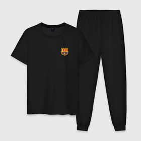 Мужская пижама хлопок с принтом ФК Барселона эмблема в Белгороде, 100% хлопок | брюки и футболка прямого кроя, без карманов, на брюках мягкая резинка на поясе и по низу штанин
 | 