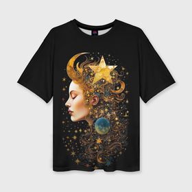 Женская футболка oversize 3D с принтом Богиня ночи   нейросеть в Санкт-Петербурге,  |  | 