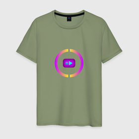 Мужская футболка хлопок с принтом Музыкальная кнопка в Санкт-Петербурге, 100% хлопок | прямой крой, круглый вырез горловины, длина до линии бедер, слегка спущенное плечо. | 