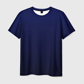 Мужская футболка 3D с принтом Градиент глубокий синий в Белгороде, 100% полиэфир | прямой крой, круглый вырез горловины, длина до линии бедер | Тематика изображения на принте: 