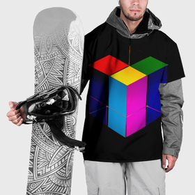 Накидка на куртку 3D с принтом Многосторонний цветной куб , 100% полиэстер |  | Тематика изображения на принте: 