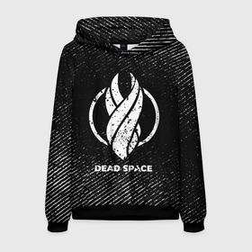 Мужская толстовка 3D с принтом Dead Space с потертостями на темном фоне в городе Новоалтайск, 100% полиэстер | двухслойный капюшон со шнурком для регулировки, мягкие манжеты на рукавах и по низу толстовки, спереди карман-кенгуру с мягким внутренним слоем. | 