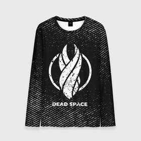 Мужской лонгслив 3D с принтом Dead Space с потертостями на темном фоне в городе Новоалтайск, 100% полиэстер | длинные рукава, круглый вырез горловины, полуприлегающий силуэт | 