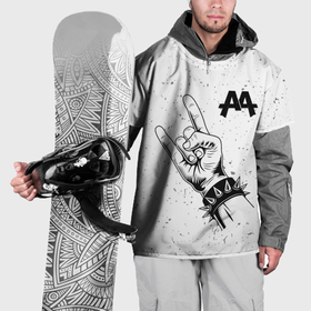 Накидка на куртку 3D с принтом Asking Alexandria и рок символ в Кировске, 100% полиэстер |  | 
