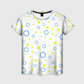 Женская футболка 3D с принтом Узор из кругов , 100% полиэфир ( синтетическое хлопкоподобное полотно) | прямой крой, круглый вырез горловины, длина до линии бедер | 
