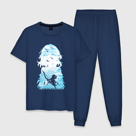 Мужская пижама хлопок с принтом Март 7 Honkai в Курске, 100% хлопок | брюки и футболка прямого кроя, без карманов, на брюках мягкая резинка на поясе и по низу штанин
 | 