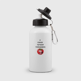 Бутылка спортивная с принтом Любимая помидорка в Тюмени, металл | емкость — 500 мл, в комплекте две пластиковые крышки и карабин для крепления | 