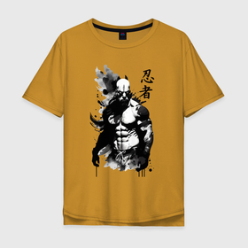 Мужская футболка хлопок Oversize с принтом Накачанный Гомер Симпсон в Курске, 100% хлопок | свободный крой, круглый ворот, “спинка” длиннее передней части | 