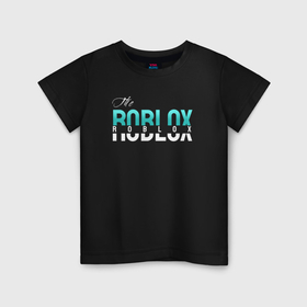 Детская футболка хлопок с принтом Роблокс игра в Курске, 100% хлопок | круглый вырез горловины, полуприлегающий силуэт, длина до линии бедер | 