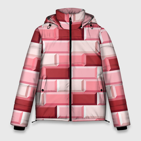 Мужская зимняя куртка 3D с принтом Красные кирпичи в Тюмени, верх — 100% полиэстер; подкладка — 100% полиэстер; утеплитель — 100% полиэстер | длина ниже бедра, свободный силуэт Оверсайз. Есть воротник-стойка, отстегивающийся капюшон и ветрозащитная планка. 

Боковые карманы с листочкой на кнопках и внутренний карман на молнии. | Тематика изображения на принте: 