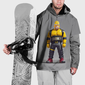 Накидка на куртку 3D с принтом Homer Simpson   ninja   neural network , 100% полиэстер |  | Тематика изображения на принте: 
