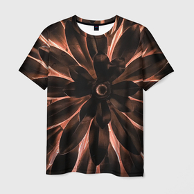 Мужская футболка 3D с принтом Тёмный цветочный паттерн в Кировске, 100% полиэфир | прямой крой, круглый вырез горловины, длина до линии бедер | Тематика изображения на принте: 