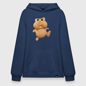 Худи SuperOversize хлопок с принтом Хомяк Хо в Ухте, 70% хлопок, 30% полиэстер, мягкий начес внутри | карман-кенгуру, эластичная резинка на манжетах и по нижней кромке, двухслойный капюшон
 | 