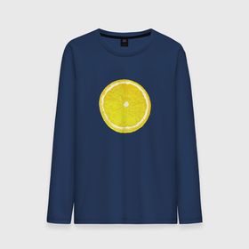 Мужской лонгслив хлопок с принтом Долька лимона в Тюмени, 100% хлопок |  | Тематика изображения на принте: 