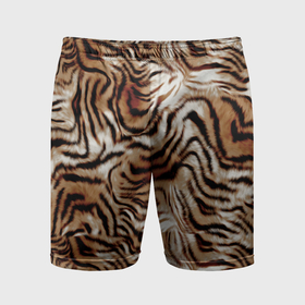 Мужские шорты спортивные с принтом Меховая шкура тигра ,  |  | Тематика изображения на принте: 