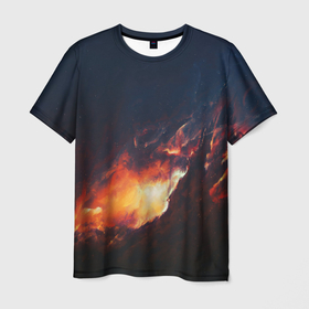 Мужская футболка 3D с принтом Взрыв галактики в Белгороде, 100% полиэфир | прямой крой, круглый вырез горловины, длина до линии бедер | 