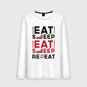 Мужской лонгслив хлопок с принтом Надпись: eat sleep S.T.A.L.K.E.R. repeat в городе Новоалтайск, 100% хлопок |  | 