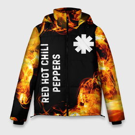 Мужская зимняя куртка 3D с принтом Red Hot Chili Peppers и пылающий огонь в Тюмени, верх — 100% полиэстер; подкладка — 100% полиэстер; утеплитель — 100% полиэстер | длина ниже бедра, свободный силуэт Оверсайз. Есть воротник-стойка, отстегивающийся капюшон и ветрозащитная планка. 

Боковые карманы с листочкой на кнопках и внутренний карман на молнии. | 