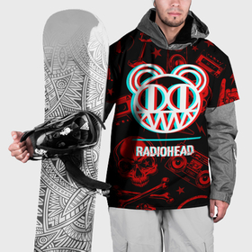 Накидка на куртку 3D с принтом Radiohead rock glitch в Тюмени, 100% полиэстер |  | 