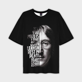 Мужская футболка oversize 3D с принтом Джон Леннон легенда в Курске,  |  | 