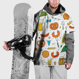 Накидка на куртку 3D с принтом Октоберфест   цветной дудл в Кировске, 100% полиэстер |  | 