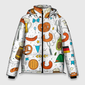 Мужская зимняя куртка 3D с принтом Октоберфест   цветной дудл в Новосибирске, верх — 100% полиэстер; подкладка — 100% полиэстер; утеплитель — 100% полиэстер | длина ниже бедра, свободный силуэт Оверсайз. Есть воротник-стойка, отстегивающийся капюшон и ветрозащитная планка. 

Боковые карманы с листочкой на кнопках и внутренний карман на молнии. | 