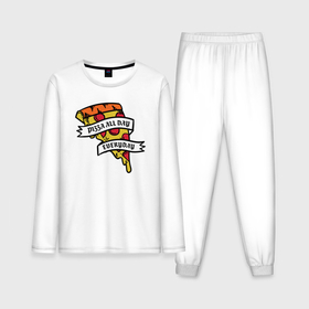 Мужская пижама с лонгсливом хлопок с принтом Пицца каждый день в Курске,  |  | Тематика изображения на принте: 