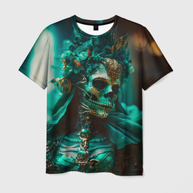 Мужская футболка 3D с принтом Праздник мертвых в Рязани, 100% полиэфир | прямой крой, круглый вырез горловины, длина до линии бедер | 