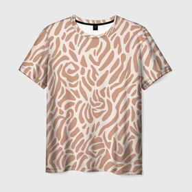 Мужская футболка 3D с принтом Африканский пятнистый узор в Белгороде, 100% полиэфир | прямой крой, круглый вырез горловины, длина до линии бедер | Тематика изображения на принте: 