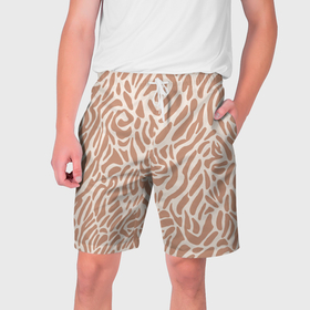 Мужские шорты 3D с принтом Африканский пятнистый узор в Курске,  полиэстер 100% | прямой крой, два кармана без застежек по бокам. Мягкая трикотажная резинка на поясе, внутри которой широкие завязки. Длина чуть выше колен | 