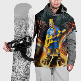Накидка на куртку 3D с принтом Гомер Симпсон играет на гитаре в Курске, 100% полиэстер |  | Тематика изображения на принте: 