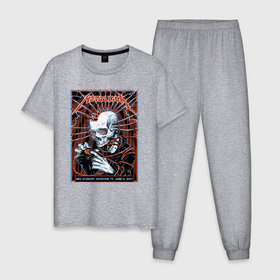 Мужская пижама хлопок с принтом Metallica   playbill   Houston  thrash metal в Кировске, 100% хлопок | брюки и футболка прямого кроя, без карманов, на брюках мягкая резинка на поясе и по низу штанин
 | 