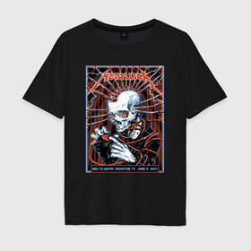 Мужская футболка хлопок Oversize с принтом Metallica   playbill   Houston  thrash metal в Кировске, 100% хлопок | свободный крой, круглый ворот, “спинка” длиннее передней части | 