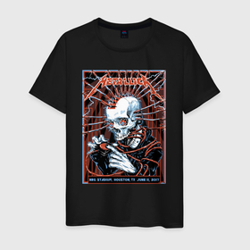 Мужская футболка хлопок с принтом Metallica   playbill   Houston  thrash metal в Кировске, 100% хлопок | прямой крой, круглый вырез горловины, длина до линии бедер, слегка спущенное плечо. | 