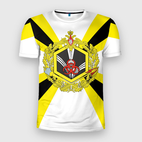 Мужская футболка 3D Slim с принтом РХБЗ   символика в Екатеринбурге, 100% полиэстер с улучшенными характеристиками | приталенный силуэт, круглая горловина, широкие плечи, сужается к линии бедра | 
