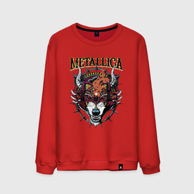 Мужской свитшот хлопок с принтом Metallica   wolfs muzzle   thrash metal в Санкт-Петербурге, 100% хлопок |  | 