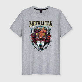 Мужская футболка хлопок Slim с принтом Metallica   wolfs muzzle   thrash metal в Кировске, 92% хлопок, 8% лайкра | приталенный силуэт, круглый вырез ворота, длина до линии бедра, короткий рукав | 