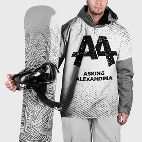 Накидка на куртку 3D с принтом Asking Alexandria с потертостями на светлом фоне в Кировске, 100% полиэстер |  | 
